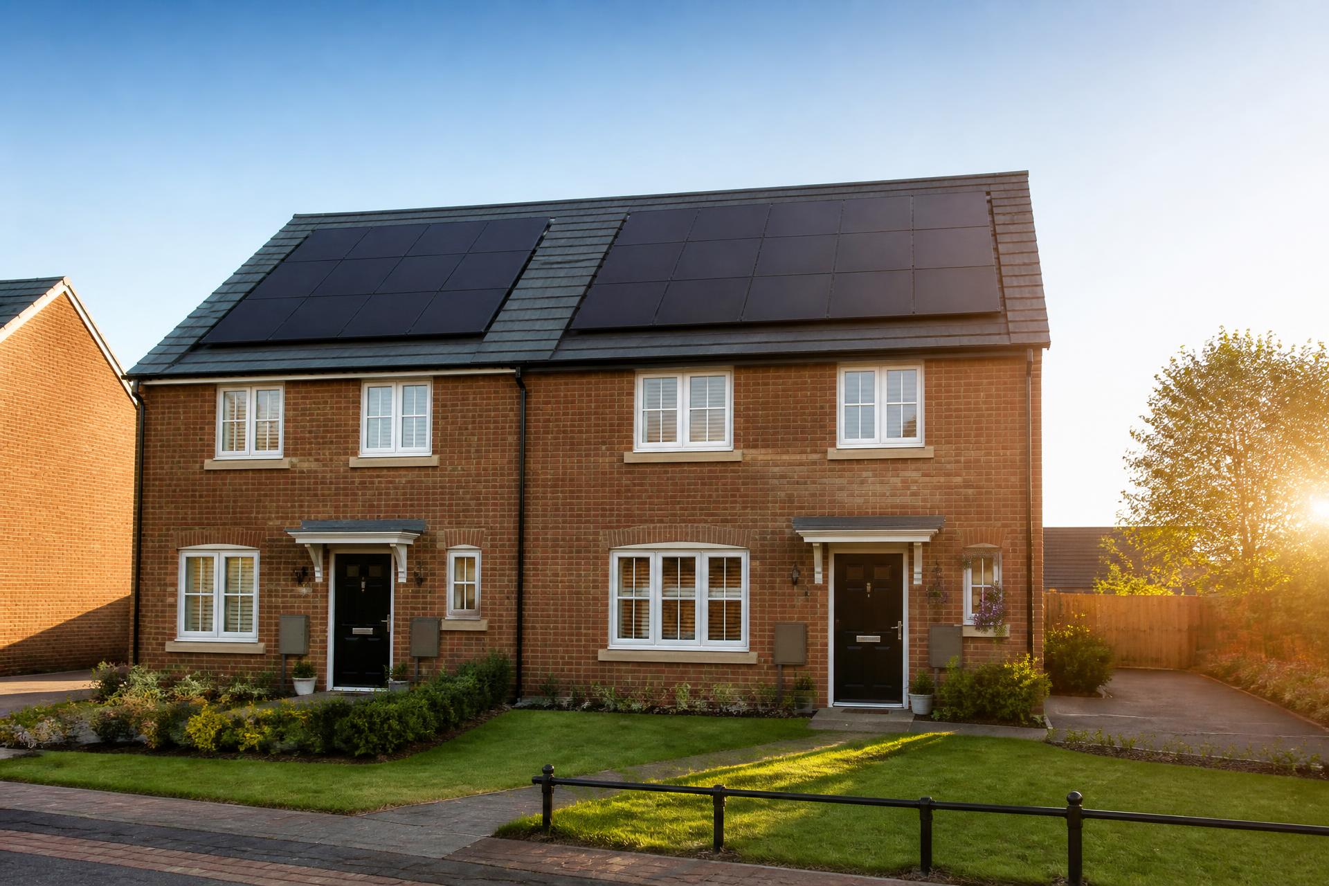 Schwarze Solarmodule auf einem Wohnhaus aus der Website von FLO Solar